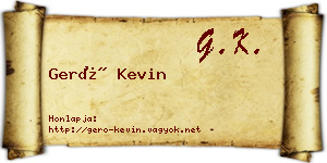 Gerő Kevin névjegykártya